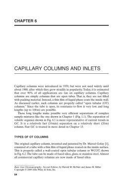 Capillary Columns and Inlets