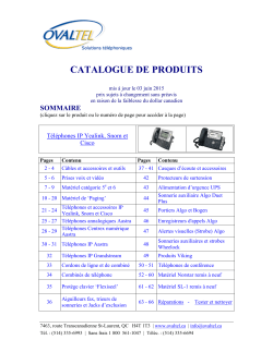 CATALOGUE DE PRODUITS