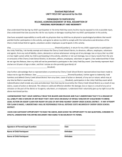 Unity Field Day Release Form - Overland High School