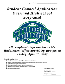 Student Council Application Overland High School 2015-2016
