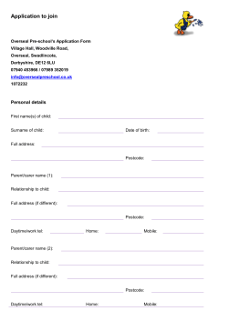 Application Form - Overseal Pre