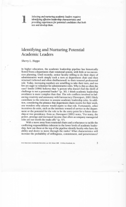 Identifying and Nurturing Potential Academic Leaders