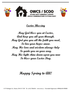 Happy Spring to All! - Ottawa West Community Support