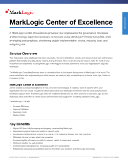 MarkLogic Center of Excellence