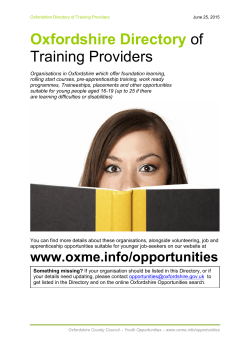 Oxfordshire Directory of Training Providers - Oxcentric
