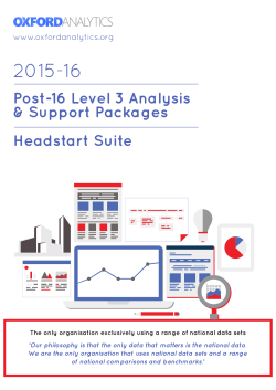 Post-16 Level 3 Analysis & Support Packages Headstart Suite