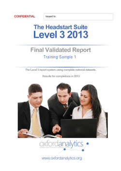 Level 3 2013 - Oxford Analytics.org