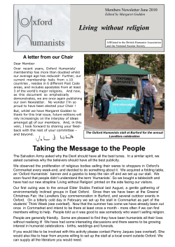 Jun 2010 - Oxford Humanists