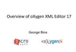 Overview of oXygen XML Editor 17