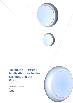 Declining Oil Price -Implications for Indian Economy and the World