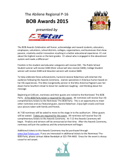 BOB Awards 2015 presented by - Abilene Regional P