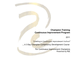 Champion Training Continuous Improvement Program