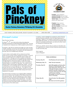 Spring Newsletter - Charles Pinckney Elementary