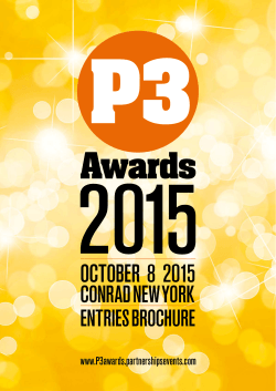 OCTOBER 8 2015 - P3 Awards