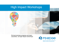 Business Excellence Report High Impact Workshops