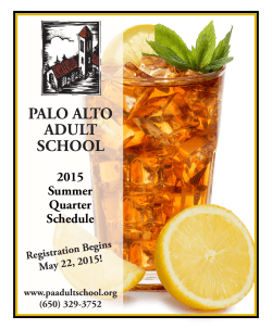 Schedule - Palo Alto Adult School