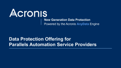 Data Protection Offering for Parallels Automation Service
