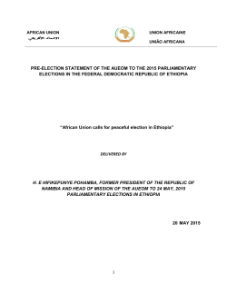 PRE-ELECTION STATEMENT OF THE AUEOM TO THE 2015