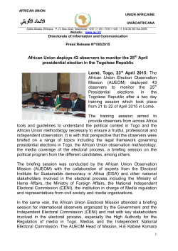 Press Release - Political Affairs | African Union