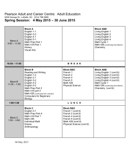 Schedule - PACC Adult