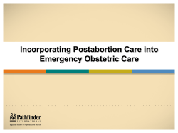 Incorporating Postabortion Care into Emergency