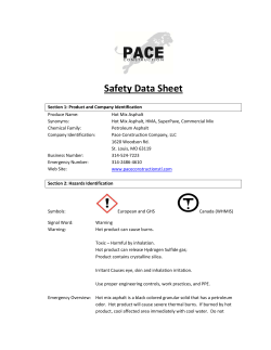 Safety Data Sheet for our asphalt products