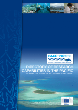 Directory of research capabilities in the pacific - PACE