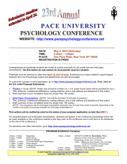 - 2015 Pace University PSYCHOLOGY CONFERENCE