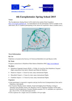 4th Europhotonics Spring School 2015