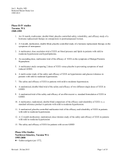 List of Studies - Pacific Pharma Group