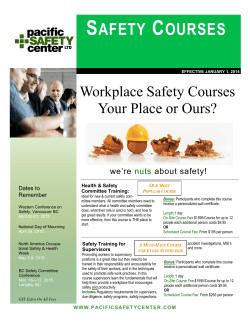 SAFETY COURSES - Pacific Safety Center