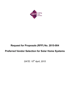 Request for Proposals (RFP) No. 2015-004 Preferred Vendor
