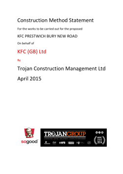 Construction Methodology for Works KFC Prestwich