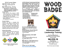 2016 Wood Badge Brochure and Registration Form