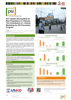 VCT Uptake Among Most At Risk Populations in Vietnam: The