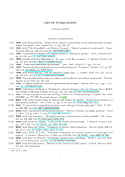 LIST OF PUBLICATIONS Publications in Journals (Peer