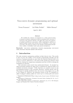 Non-convex dynamic programming and optimal investment
