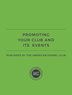 PROMOTING YOUR CLUB AND ITS EVENTS