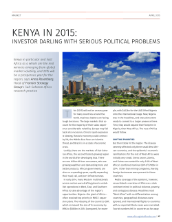 KENYA IN 2015: - Frontier Strategy Group