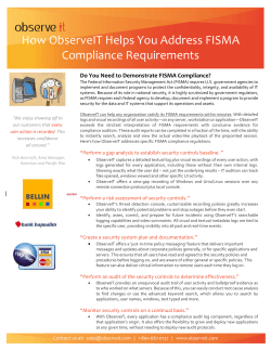 How ObserveIT Helps You Address FISMA Compliance
