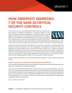 how observeit addresses 7 of the sans 20 critical security controls