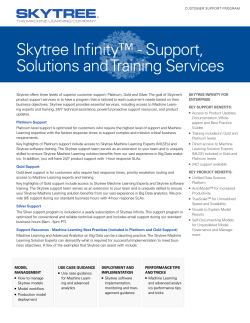 Skytree Infinityâ¢ - Support, Solutions and Training Services