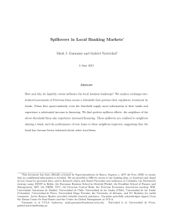 Spillovers in Local Banking Markets