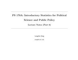 PS 170A: Introductory Statistics for Political Science and Public Policy