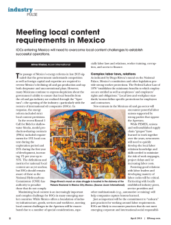 Meeting local content requirements in Mexico