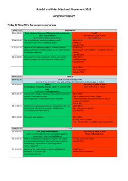 PainSA and Pain, Mind and Movement 2015 Congress Program