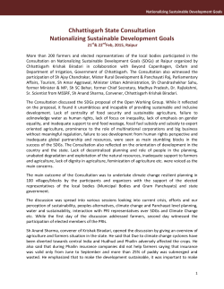 Chhattisgarh State Consultation Nationalizing Sustainable