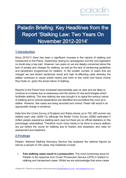 1.Introduction 2.Findings - Paladin National Stalking Advocacy Service