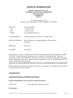 scope of accreditation - Accredited Laboratories