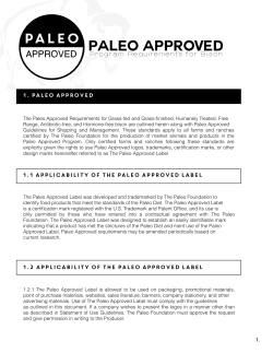Bison Standards - Paleo Approved